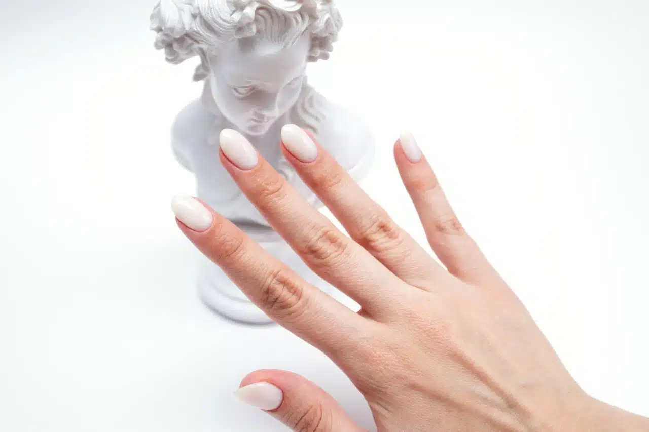 milky nails